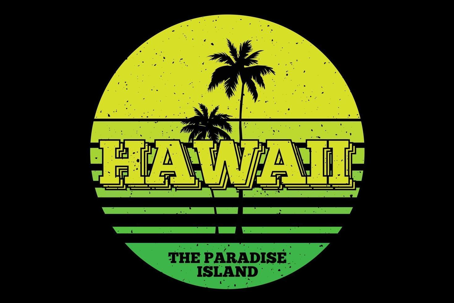 camiseta hawaii beach paradise island hermoso diseño retro vector