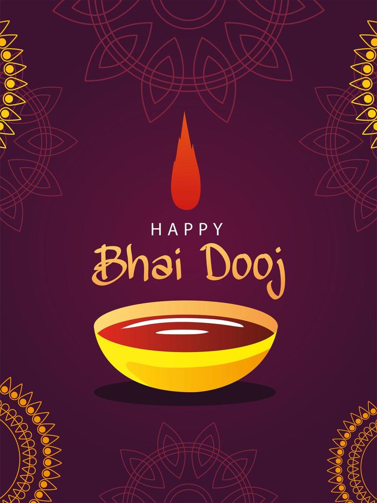 feliz bhai dooj con diseño de vector de dibujos animados de hombre indio