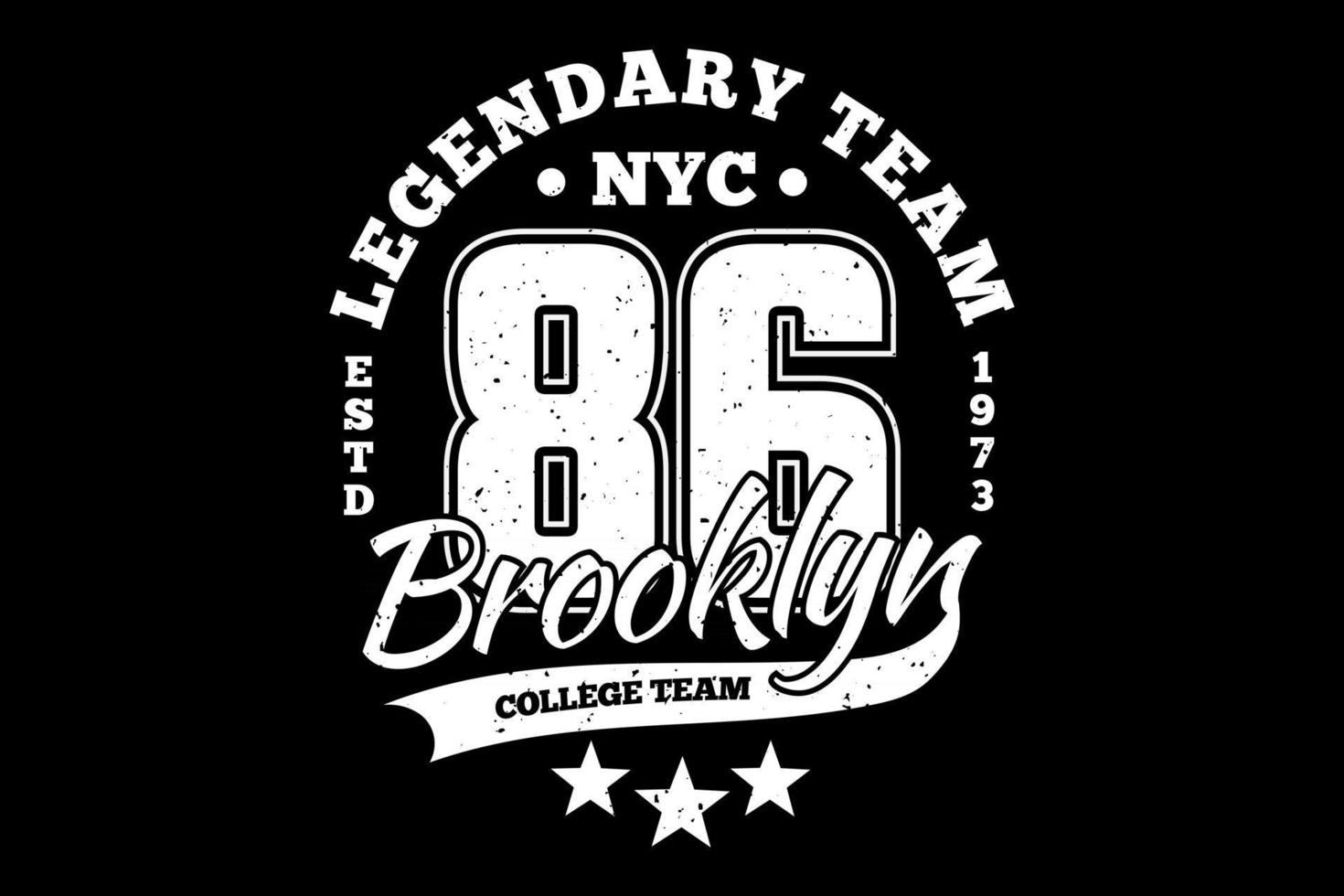 camiseta tipografía legendario equipo brooklyn estilo vintage vector