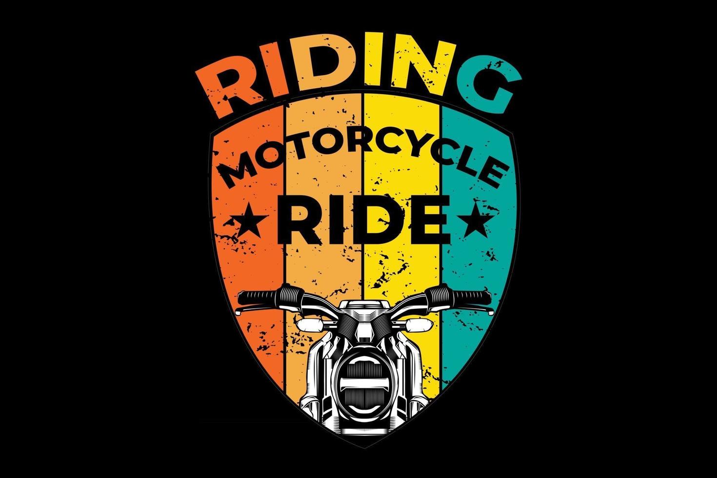T-shirt motorcycle ride retro vintage style vector