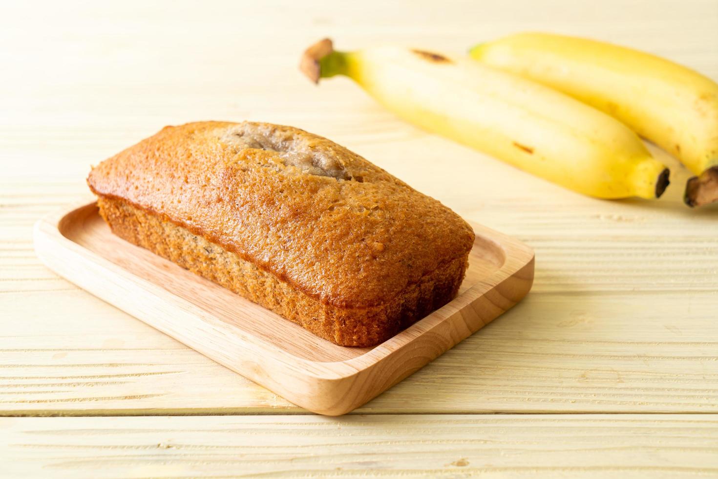 Homemade banana bread sliced photo