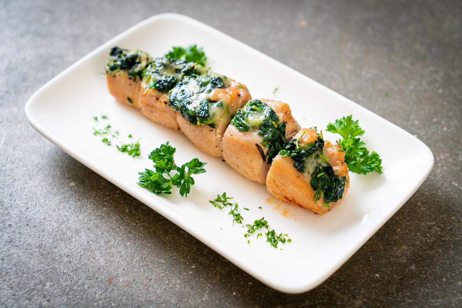 Chicken breasts stuffed with spinach and cheese photo