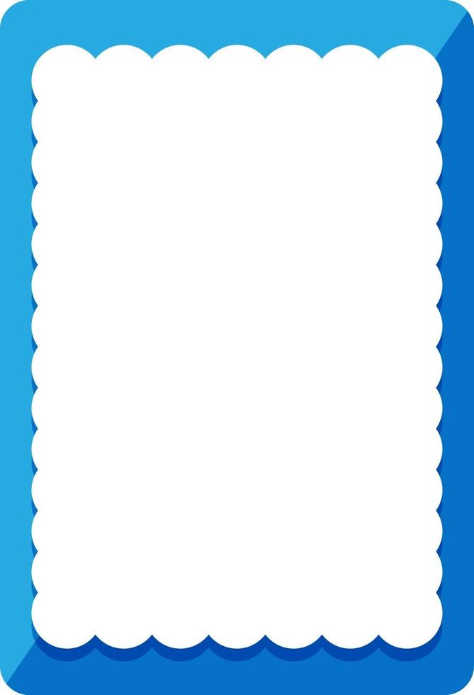 Empty blue curl frame banner template vector