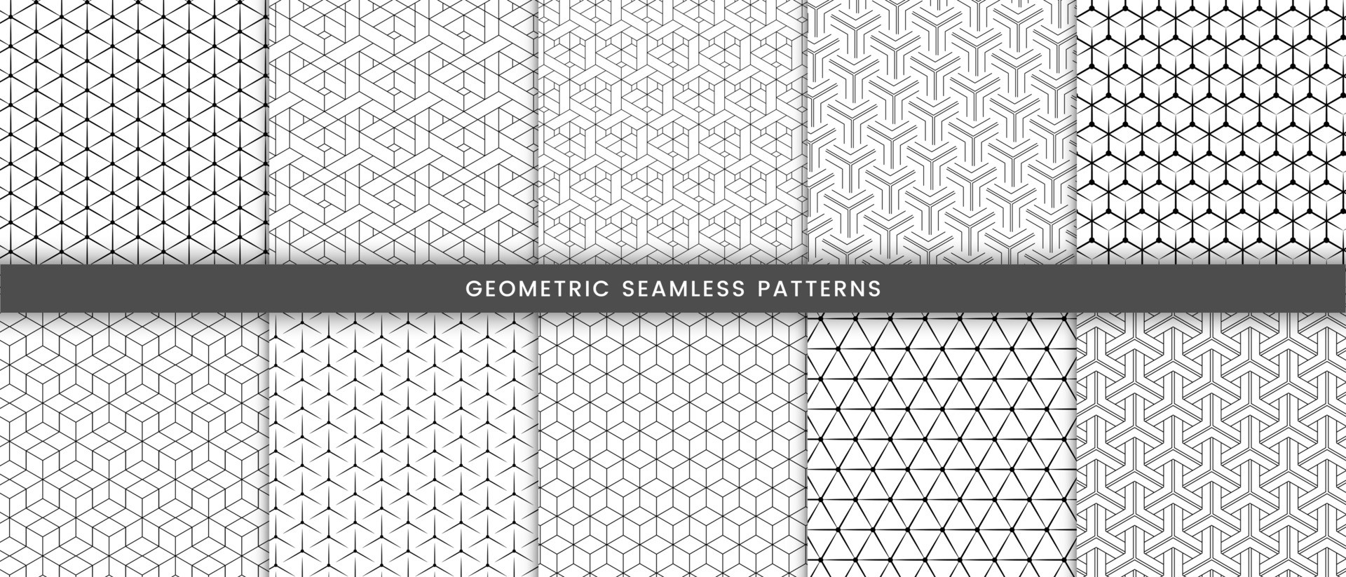 Set Of Abstract Lines Geometric Seamless Pattern Black And White Background Design 2680518 Set Of Abstract Lines Geometric Seamless Pattern Black And White Background Design 2680518
