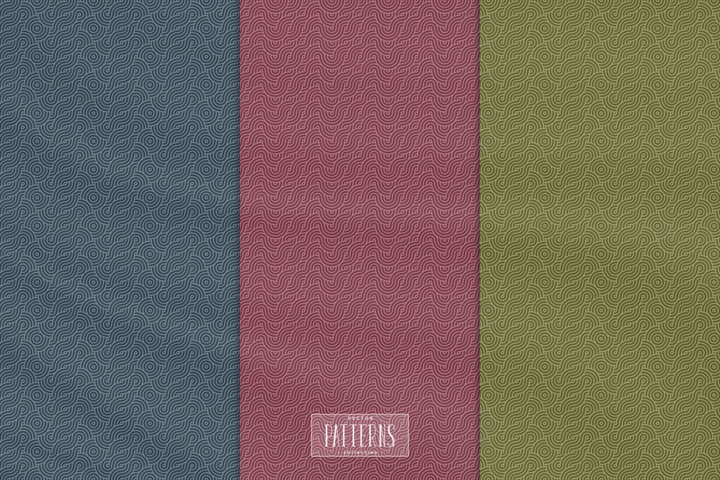 Set of abstract geometric overlapping circle pattern. vector