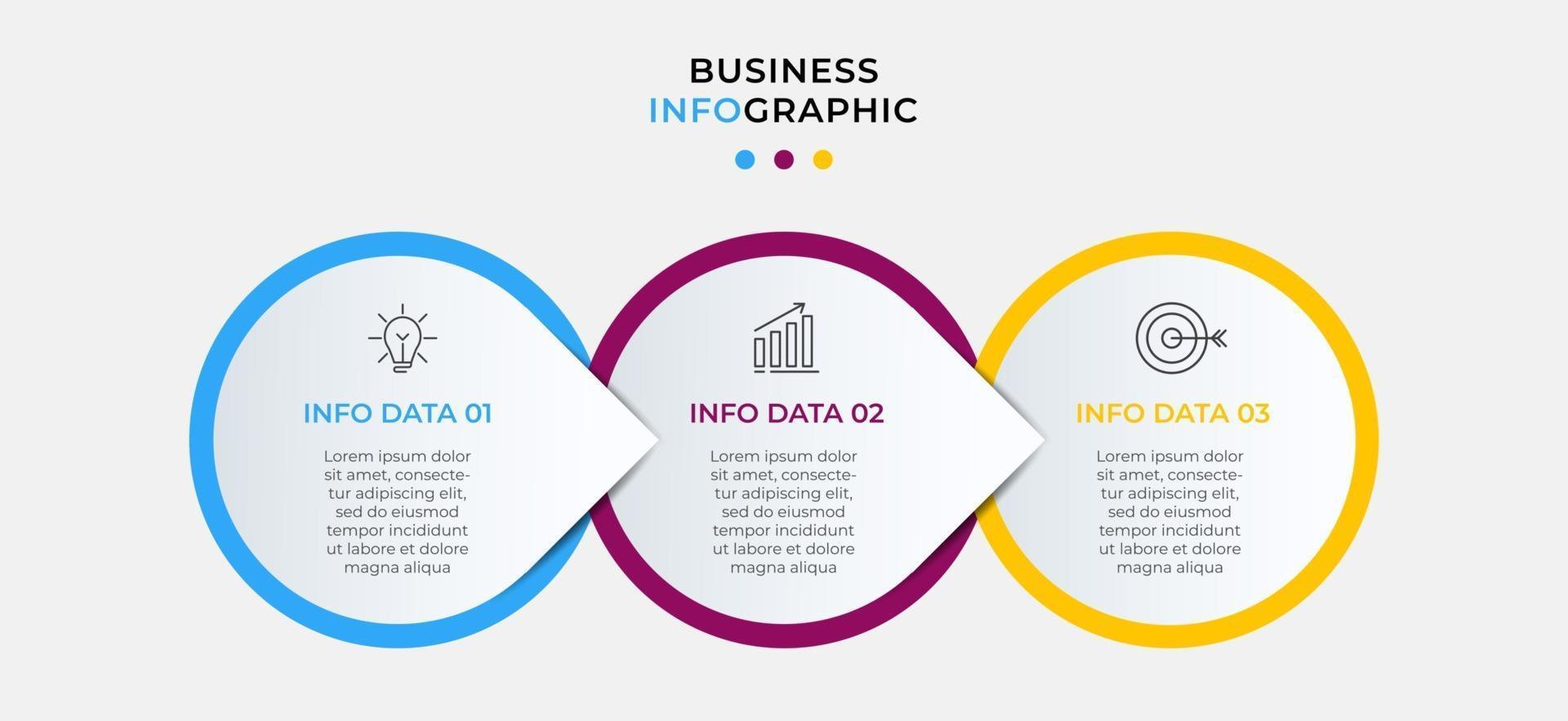 Vector Infographic design business template with icons and 3 options or steps