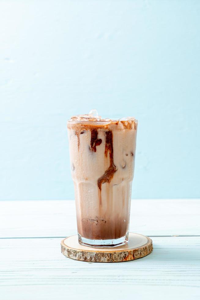 Iced chocolate milkshake drink photo