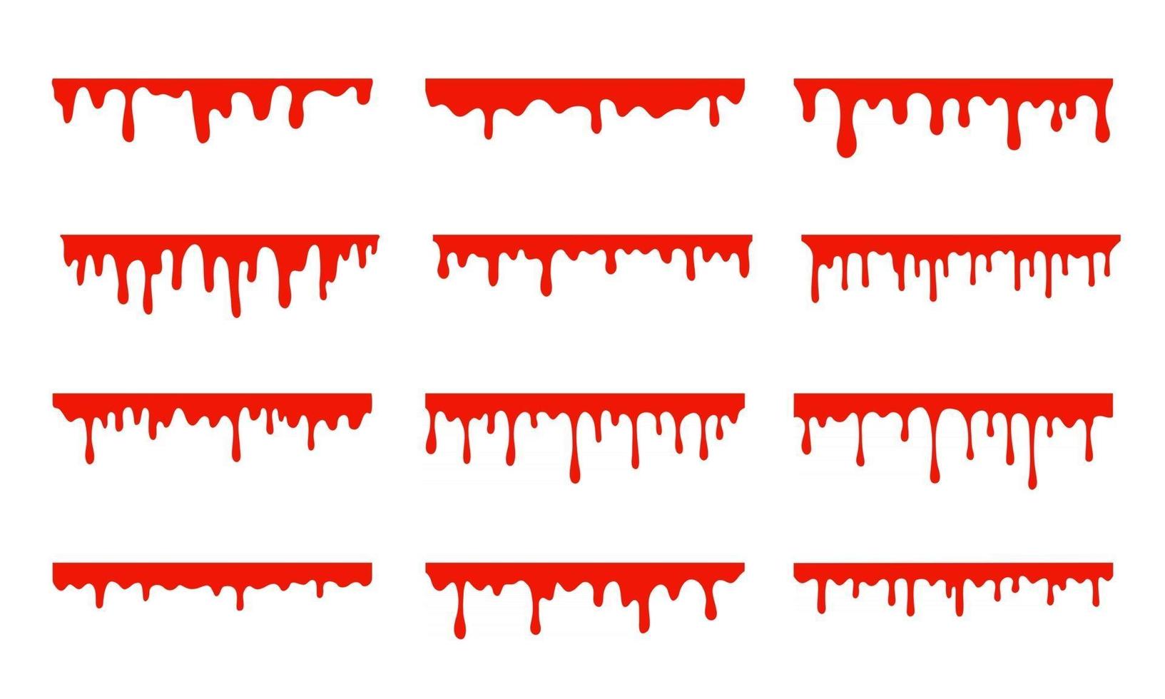 Spilled blood. A red sticky liquid that resembled blood dripping. Halloween crime concept. vector