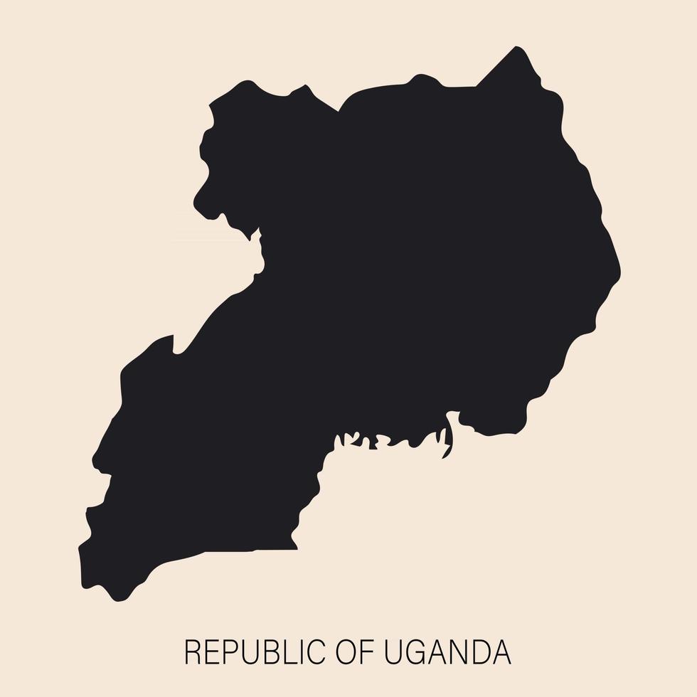 Mapa de Uganda muy detallado con bordes aislados en segundo plano. vector