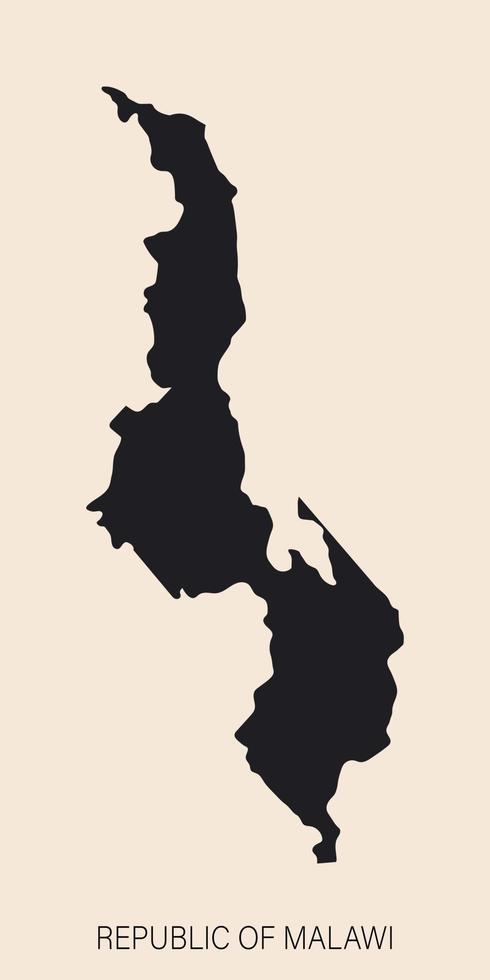 Highly detailed Malawi map with borders isolated on background vector