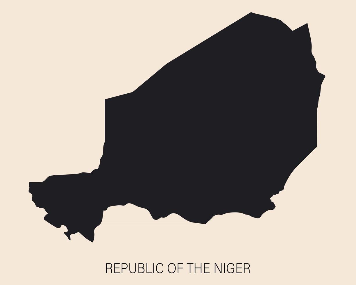 Highly detailed Niger map with borders isolated on background vector