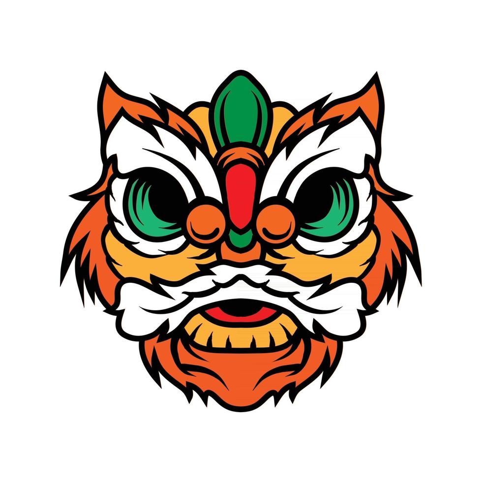 Lion dance illustration vector