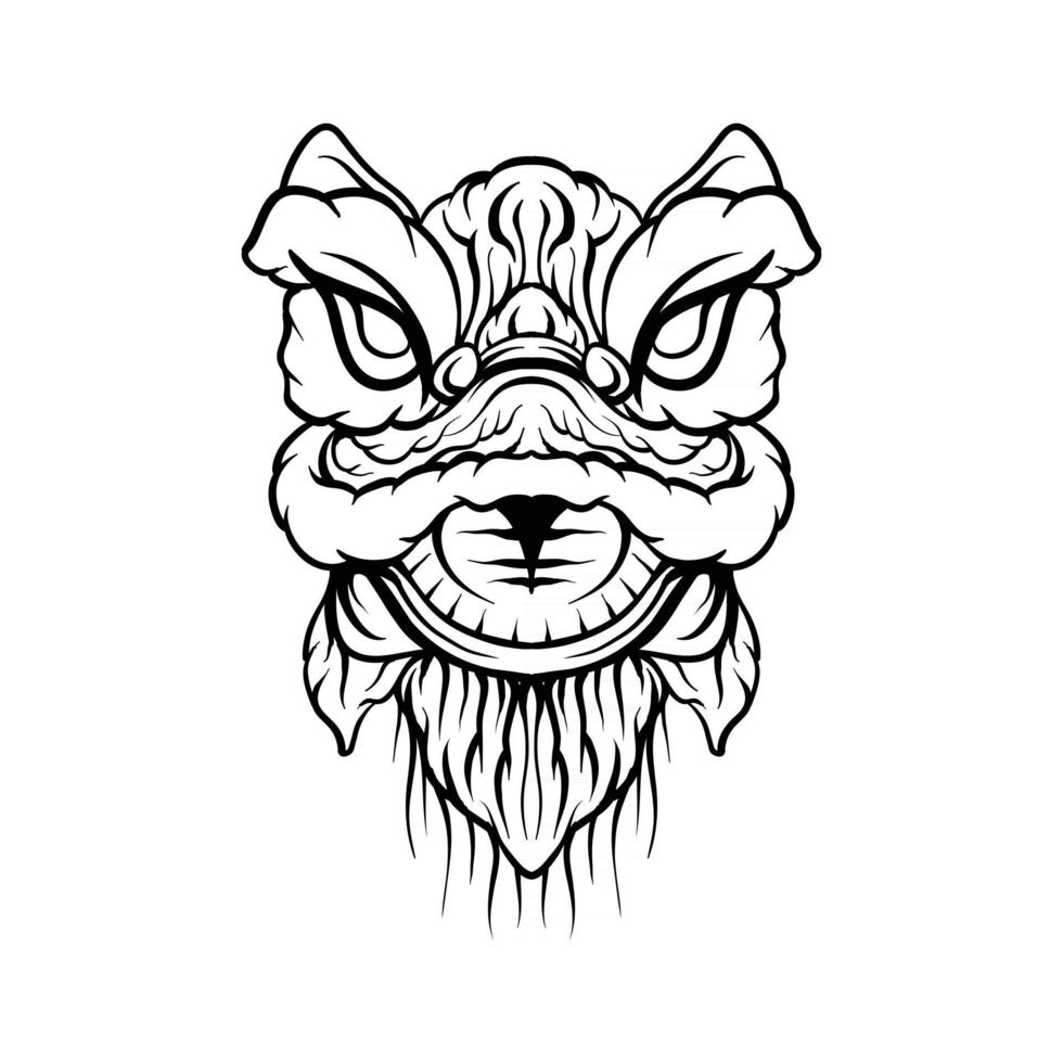 Lion dance illustration vector