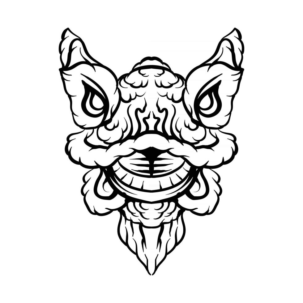 Lion dance illustration vector