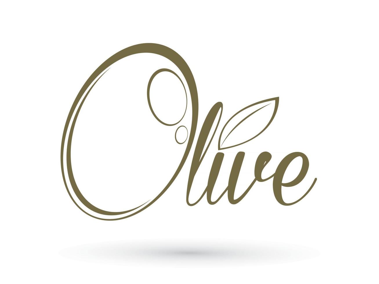 Outline Olive Typography Design vector
