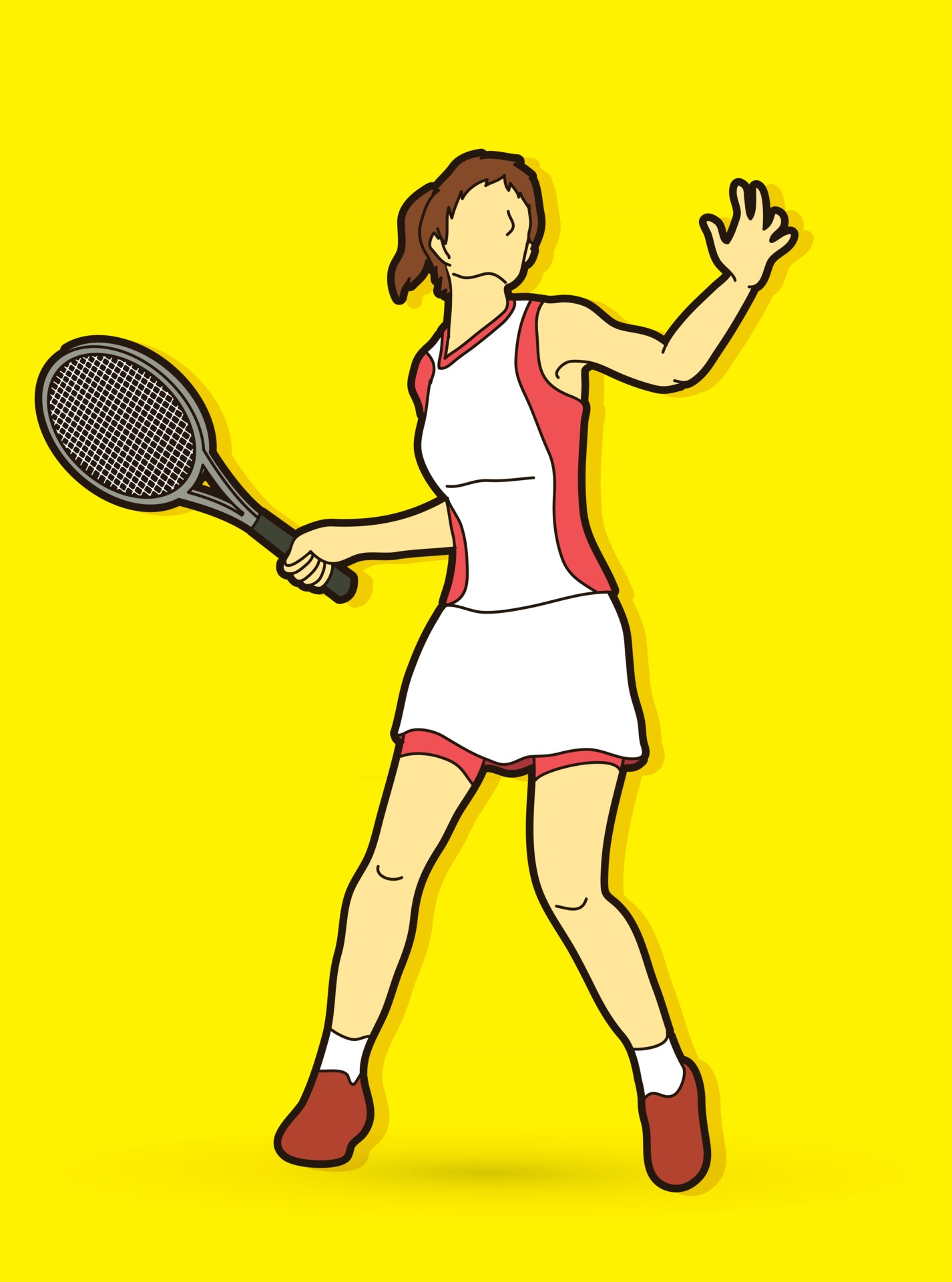 joueur de tennis femme servir action 2681457 Art vectoriel chez Vecteezy