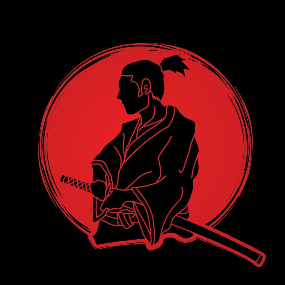 Silhouette Samurai Warrior Vector