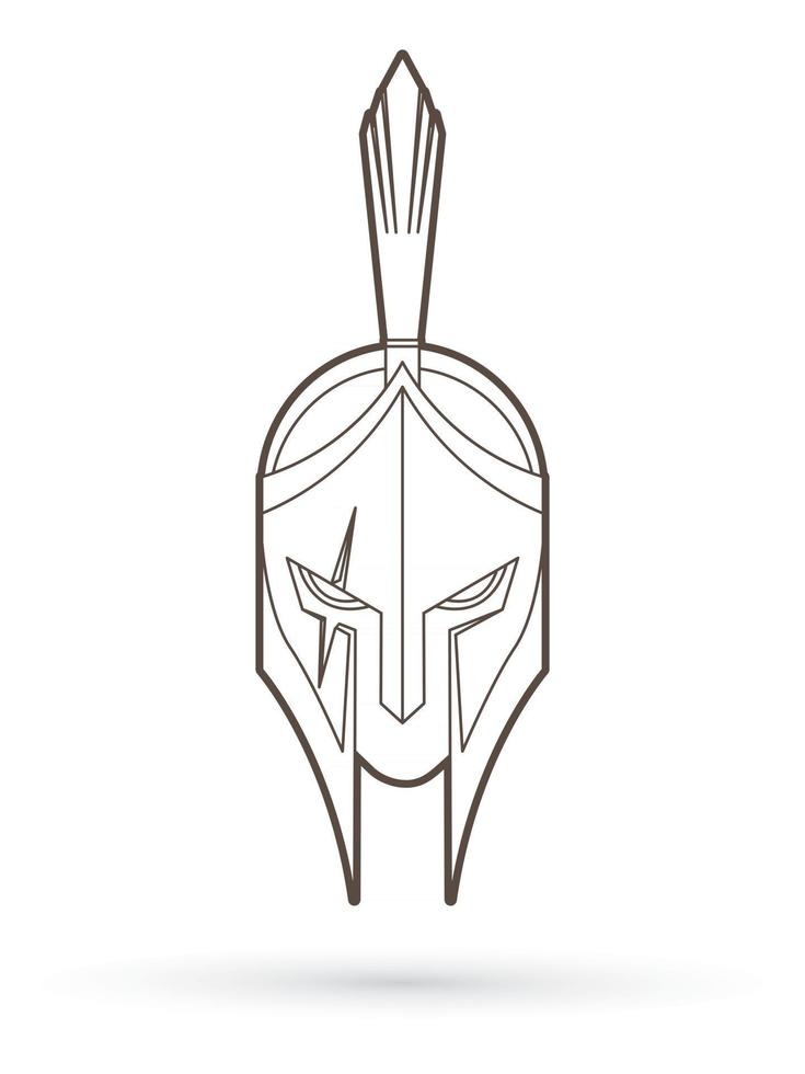 Outline Helmet Spartan Warrior Roman Gladiator vector