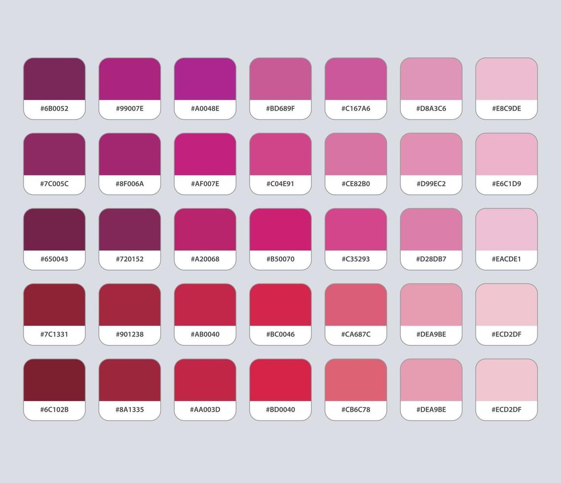 paleta de color rojo con hexadecimal vector