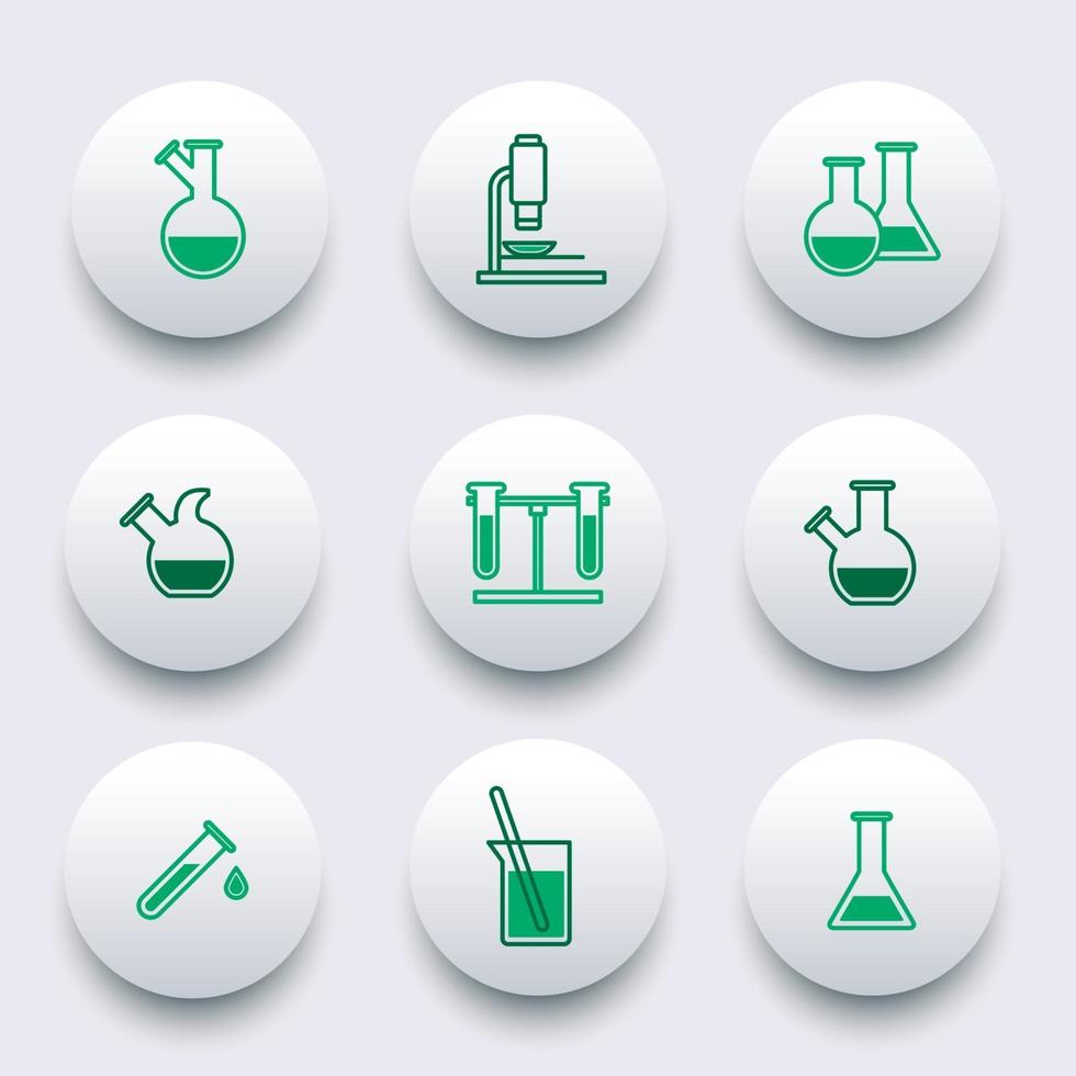 Set collection icons test tube laboratory vector