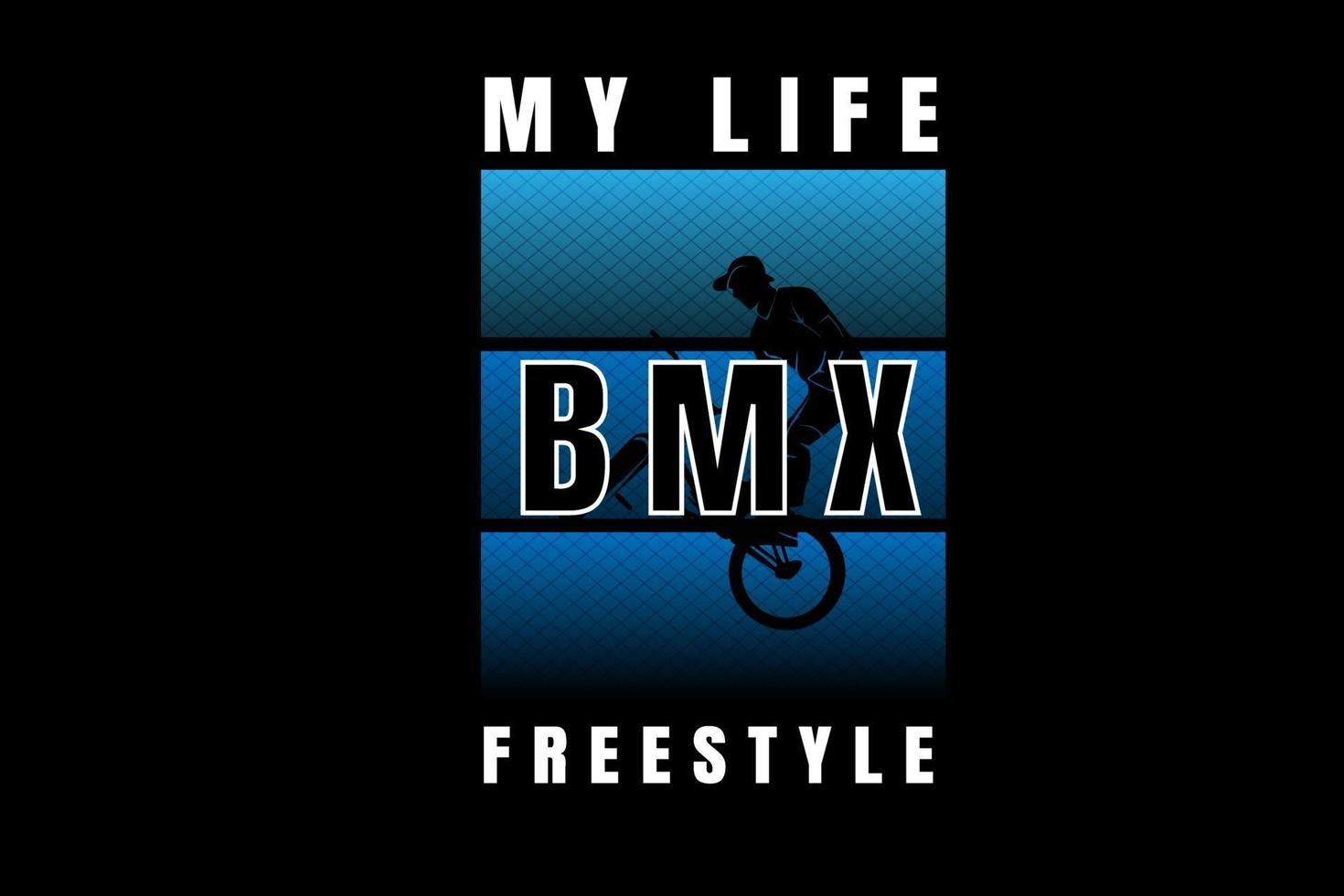 my life bicycle motocross freestyle color blue gradient vector