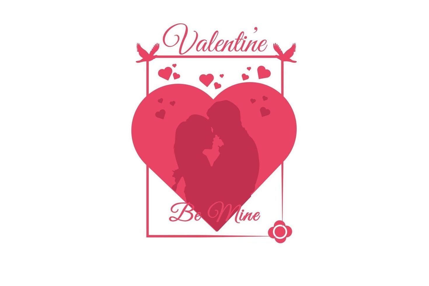 valentine's be mine color red pink gradient vector