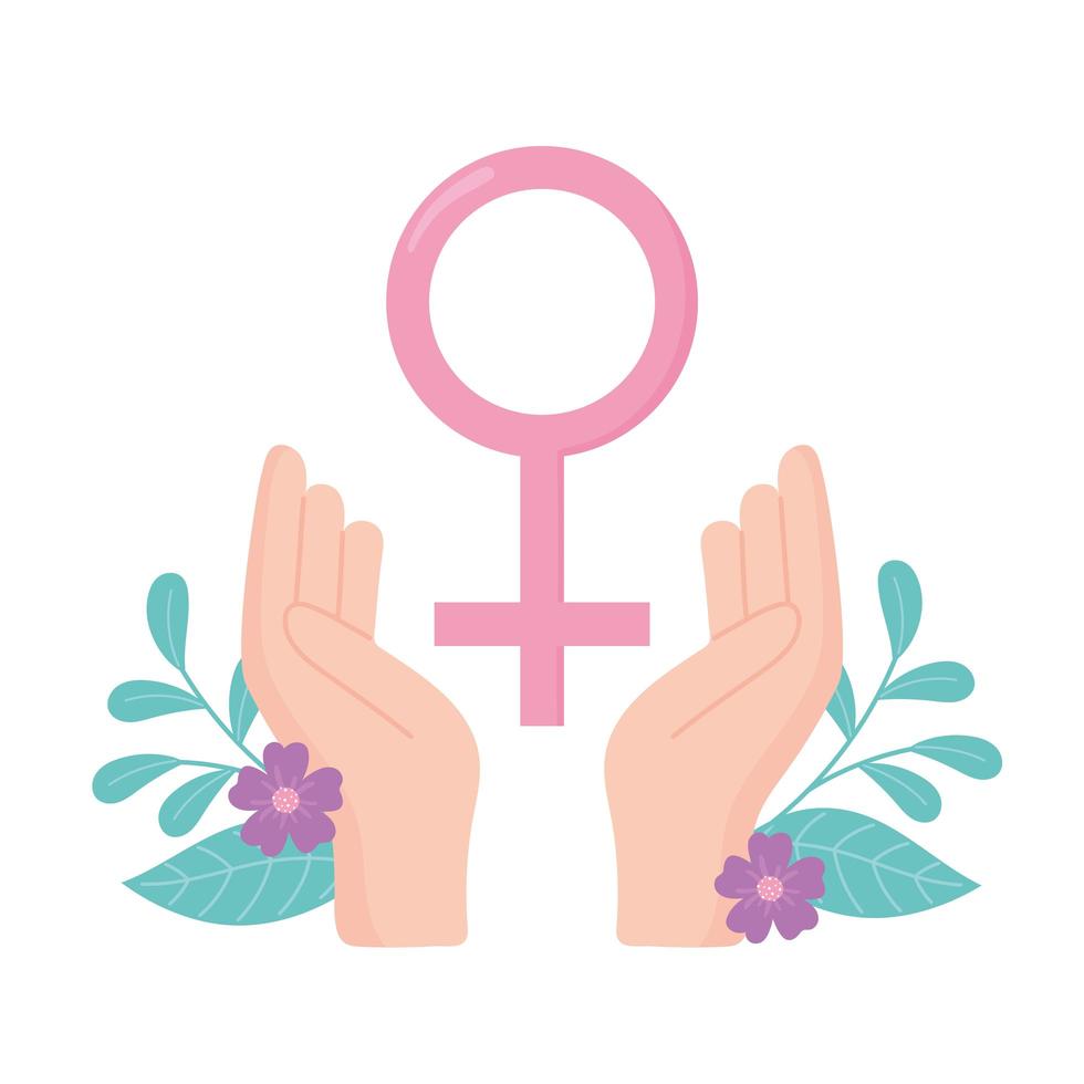 breast cancer awareness hands gender female sign vector design