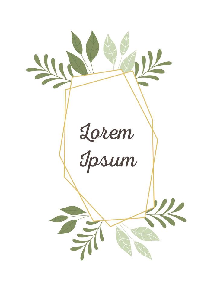 wedding invitation decorative foliage greeting card or announcement vector
