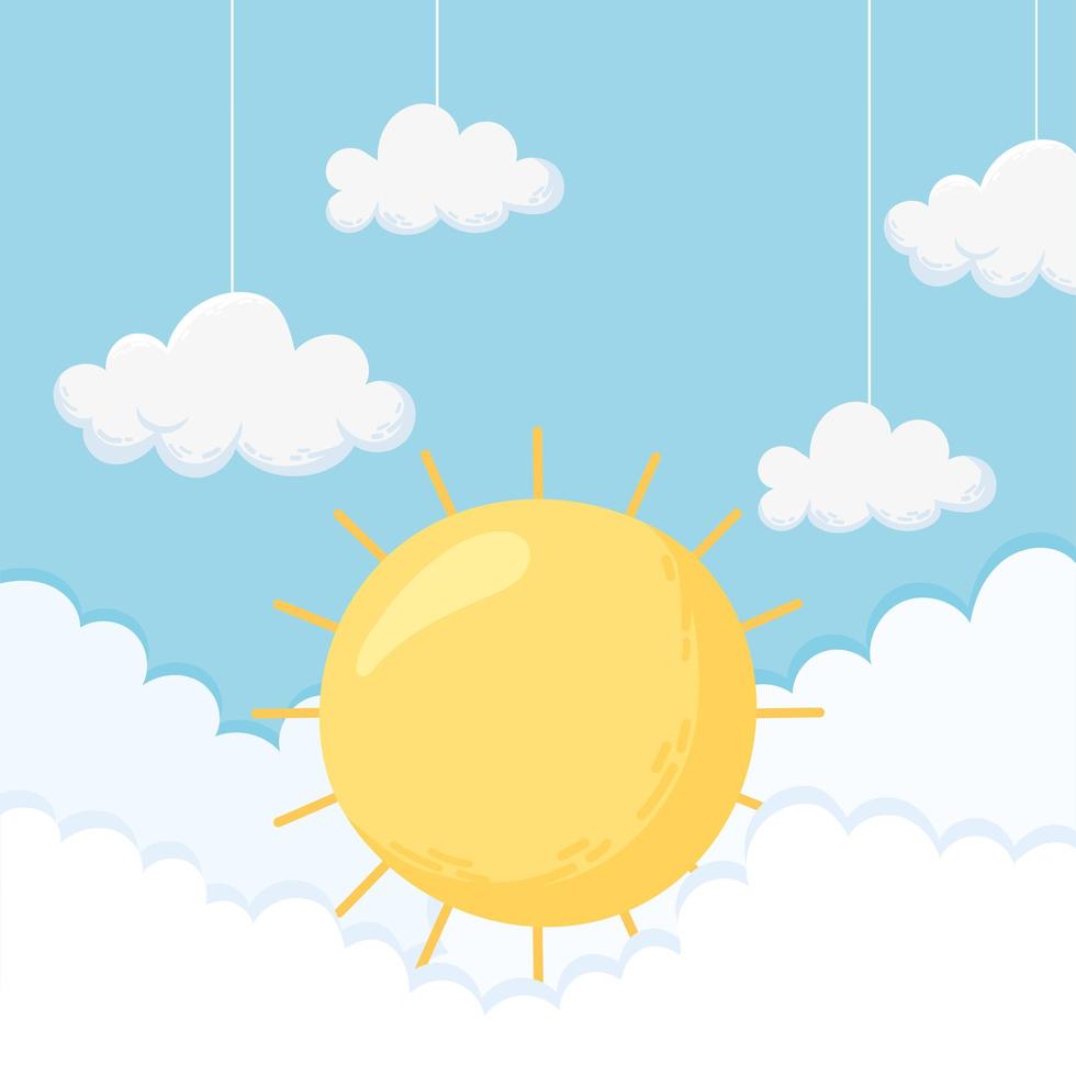 sky sun hanging clouds cloudscape background vector