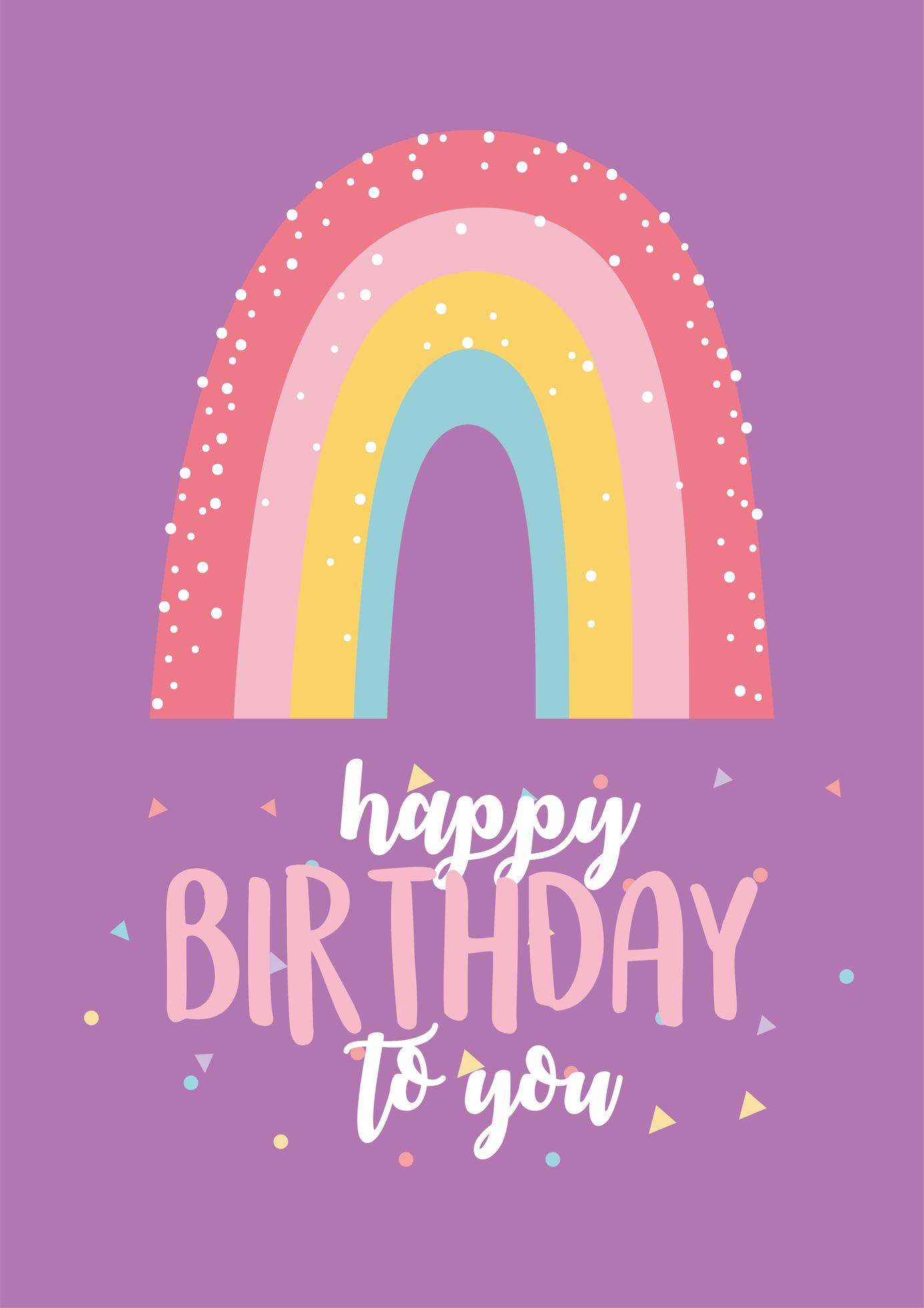 happy birthday, rainbow greeting card decoration celebration party