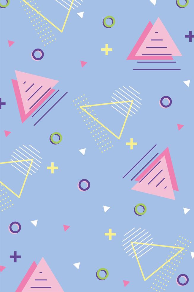 memphis geometric seamless pattern different shapes 80s 90s style abstract background vector