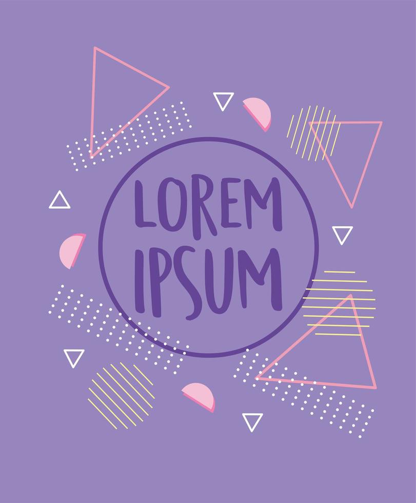 memphis geometric 80s 90s style abstract retro purple background design vector