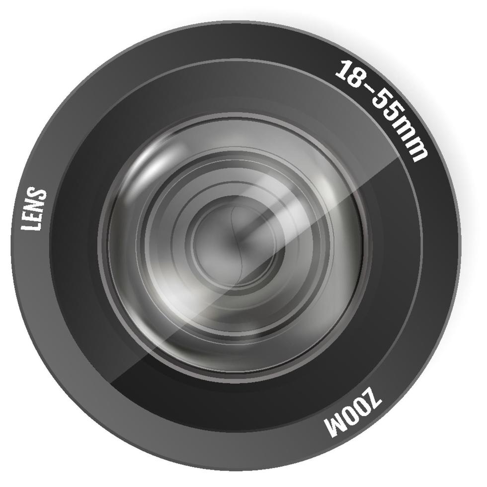 lente de cámara de fotos de lente de foto realista moderna vector