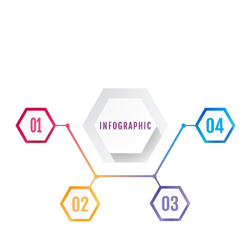 vector de plantilla de diseño de infografía empresarial hexagonal moderno
