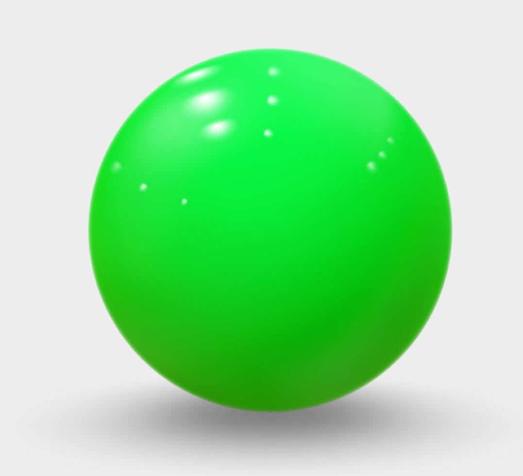 Green realistic sphere isolated on white Green realistic ball vector