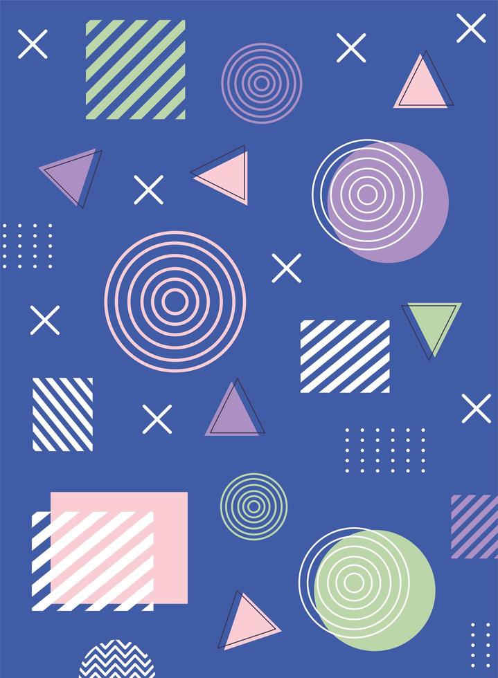 memphis abstract shapes compositions 80s 90s style background vector