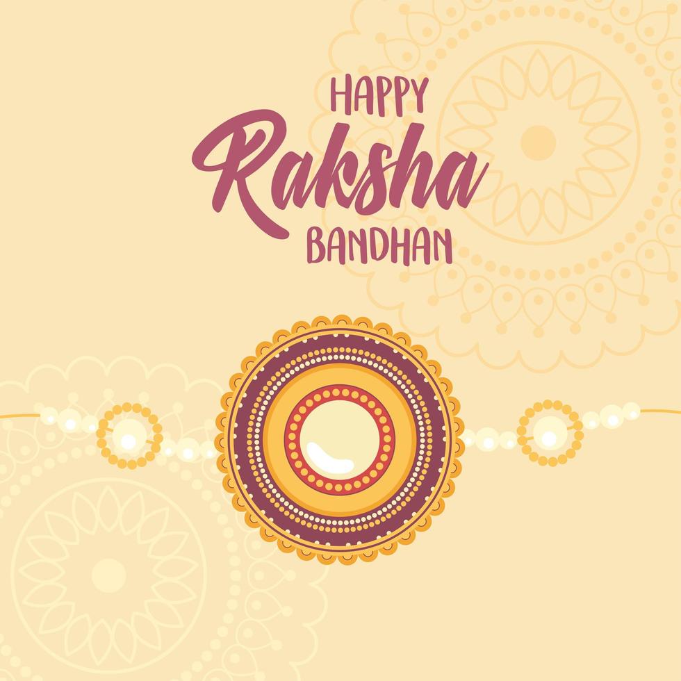 raksha bandhan, pulsera tradicional india símbolo del amor entre hermanos y hermanas vector