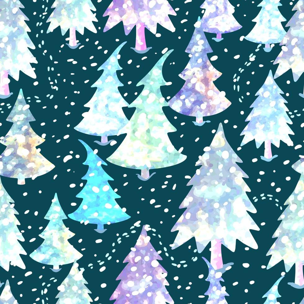 vector de colores de fondo sin fisuras con el árbol de Navidad. Ilustración moderna. se puede utilizar para papel tapiz, rellenos de patrones, páginas web, texturas superficiales, impresión textil, papel de regalo.