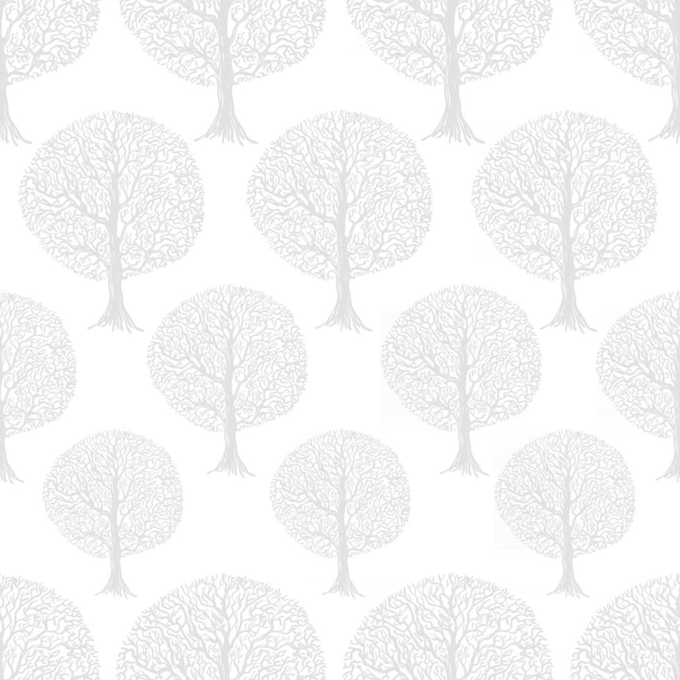 Seamless pattern with graphic illustration of trees, forest. Can be used for wallpaper, pattern fills, web page background, surface textures, textile print, wrapping paper vector