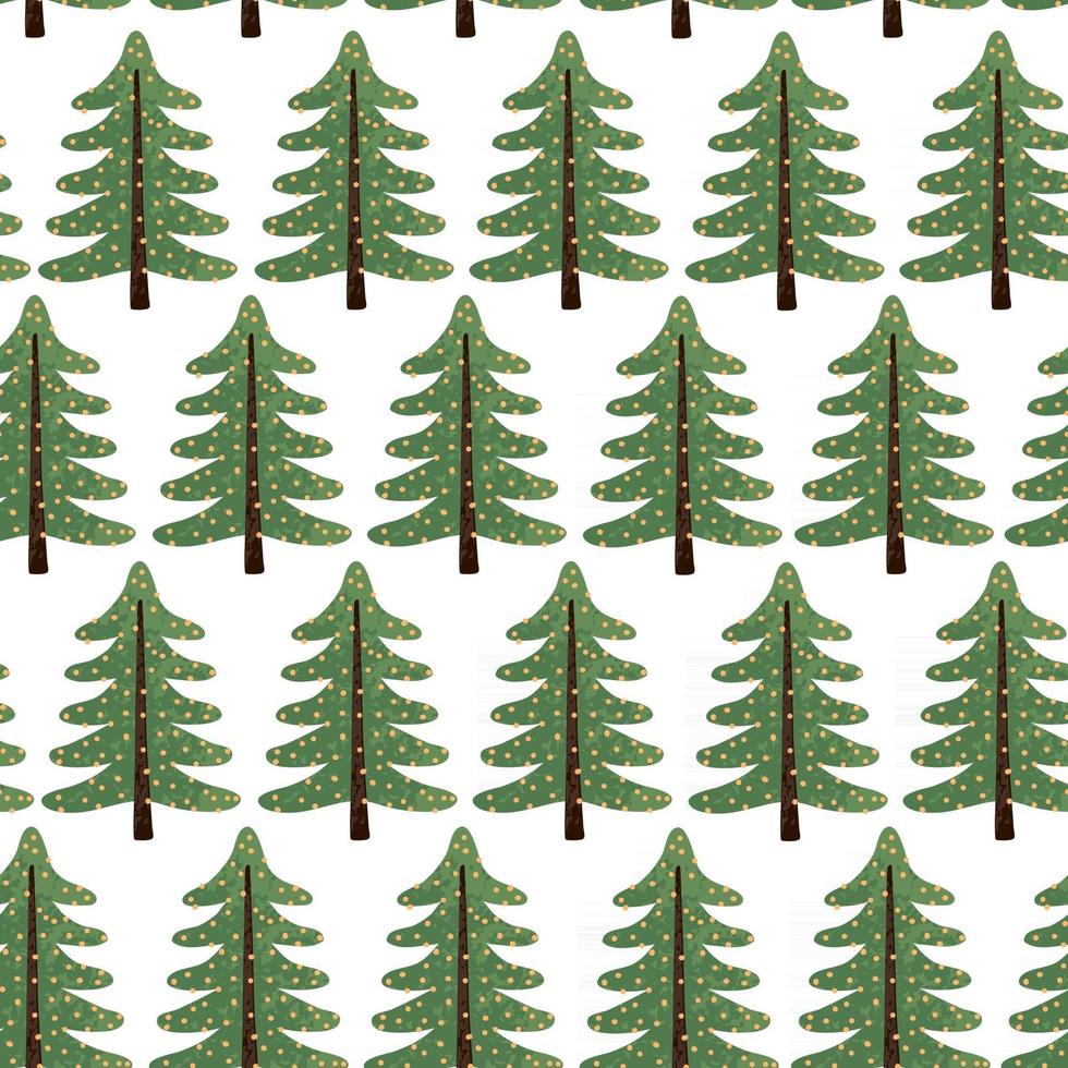 Vector colorful seamless background with Christmas tree. Modern illustration. Can be used for wallpaper, pattern fills, web page, surface textures, textile print, wrapping paper.