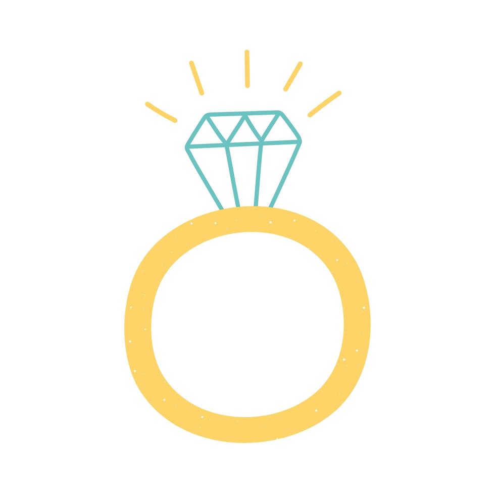 ring with diamond jewelry icon in cartoon style vector