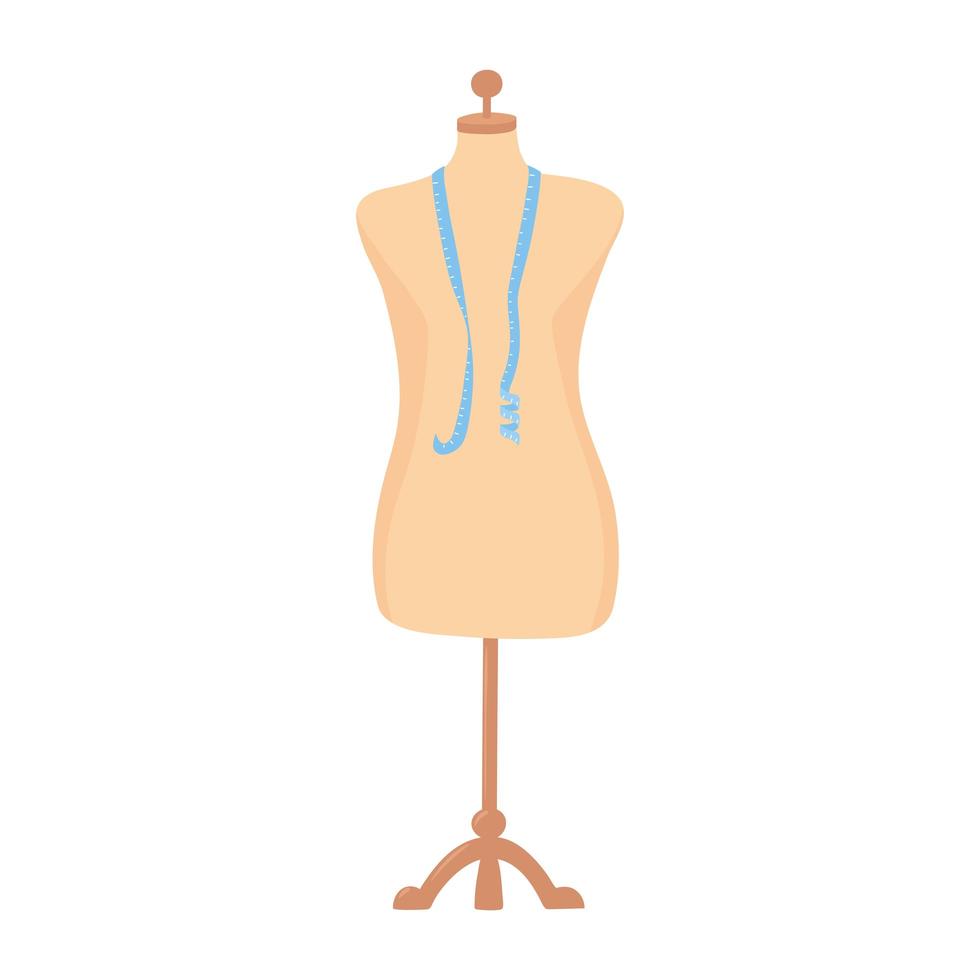 needlework cloting mannequin with measuring tape vector