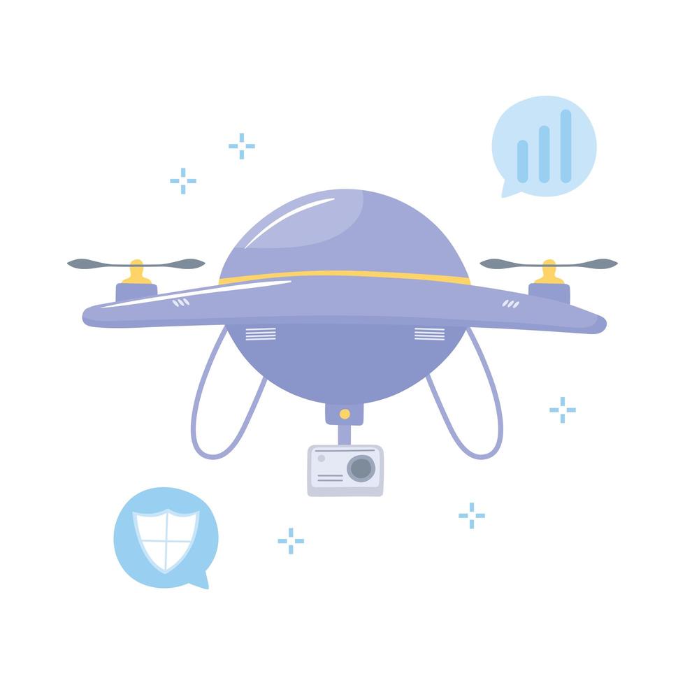 drone con tecnología de cámara digital wireless future 5g vector