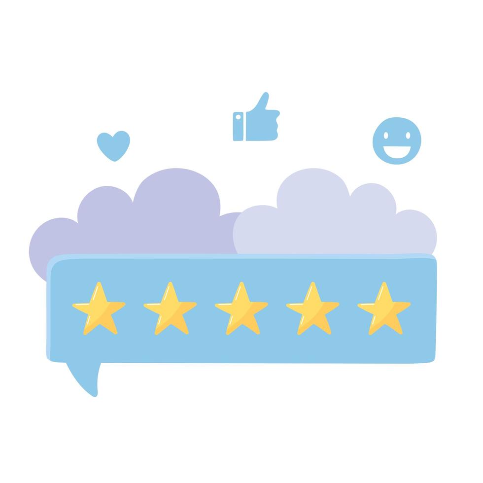 rating and feedback stars social media vector