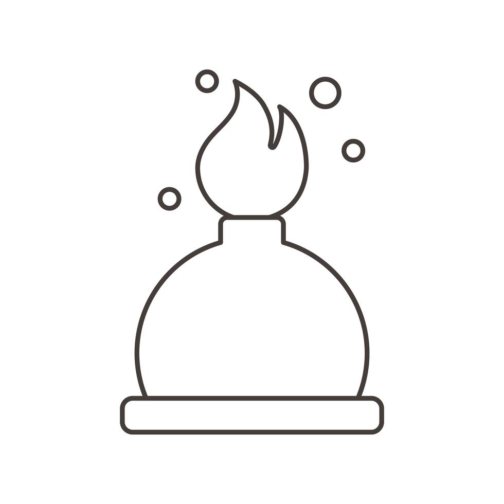 chemistry burner flame science line style vector