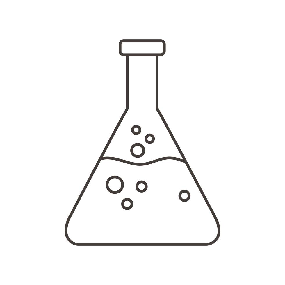 matraz de investigación química estilo de línea de ciencia vector