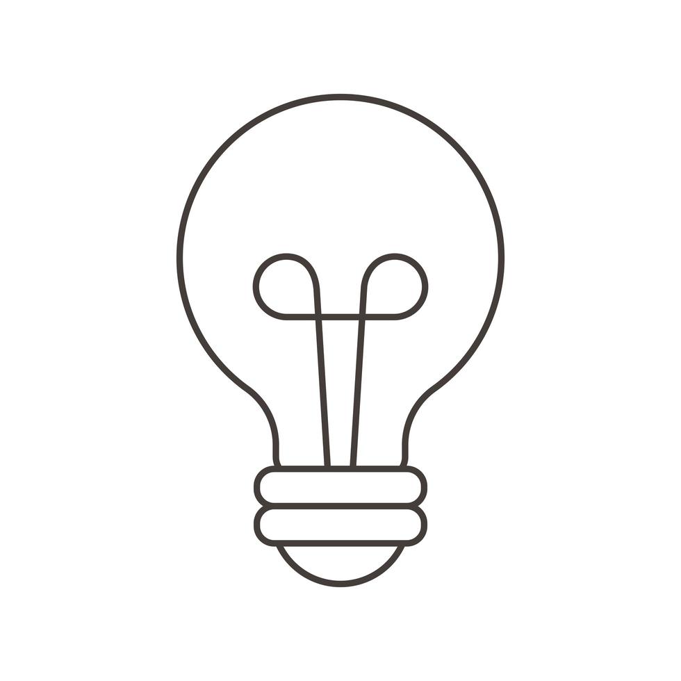 light bulb energy power cartoon, line style vector