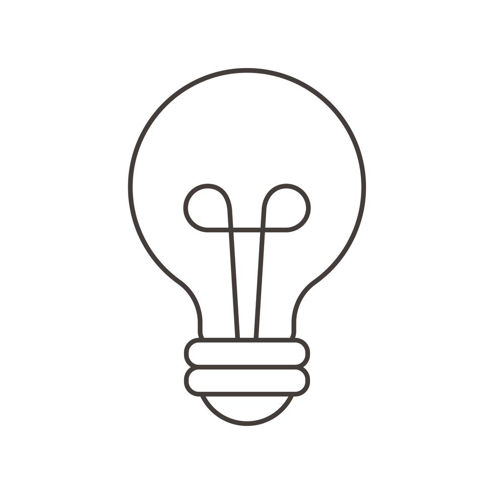 light bulb energy power cartoon, line style vector