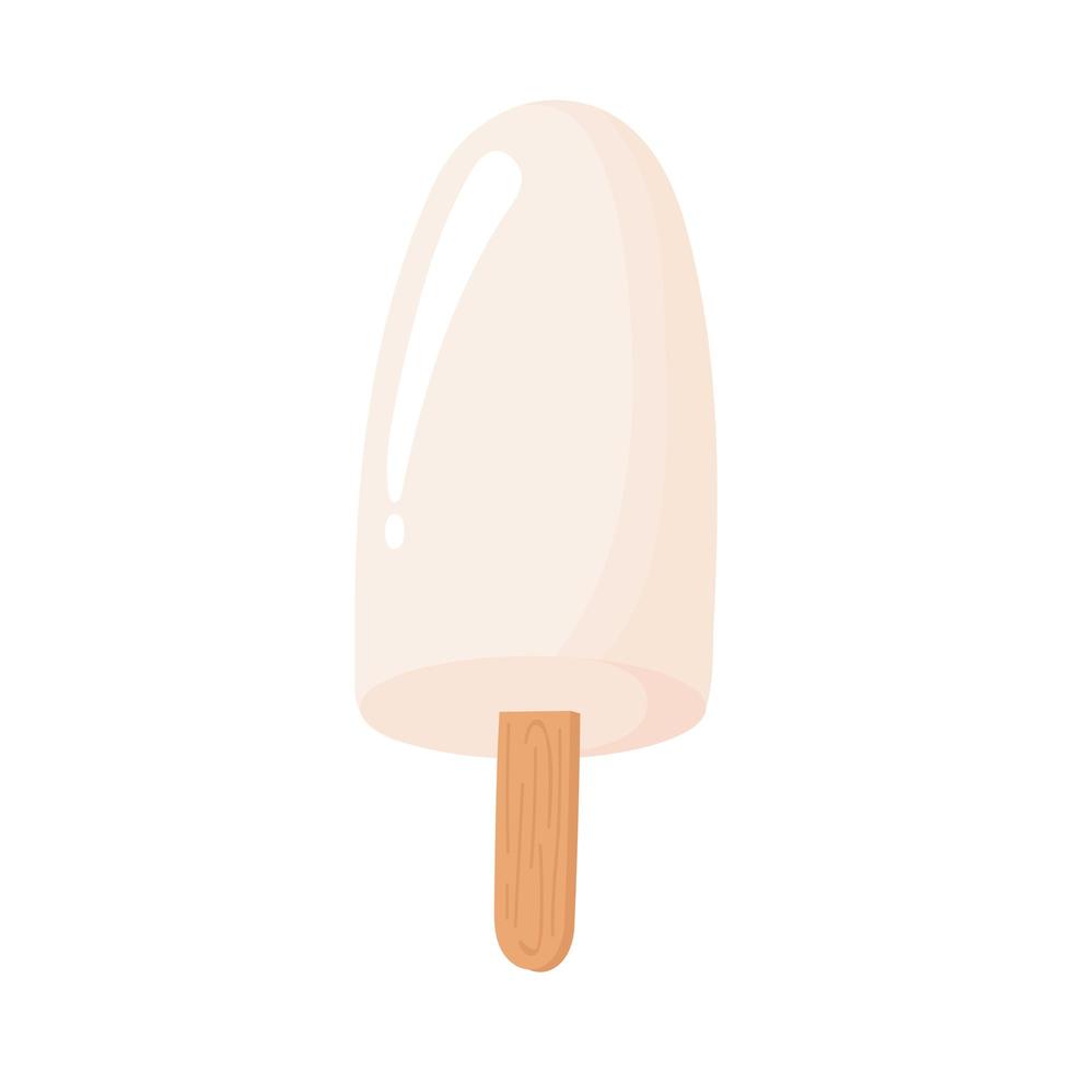 ice cream in stick, milk dairy product cartoon icon vector