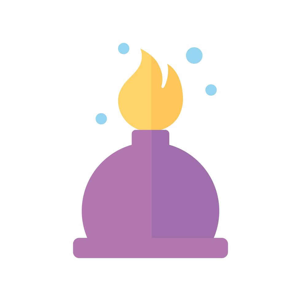 chemistry burner flame science flat style vector